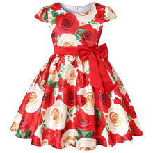 Cargar imagen en el visor de la galería, Baby Girls Dress Elegant Blooming Rose Flower Garden Cotton Christmas Princess Wedding Party Kids Dresses
