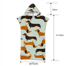 Cargar imagen en el visor de la galería, Microfiber Hoodie for Adults Printed Dress Home Beach Towel Dress Beachwear Surf Poncho Robe
