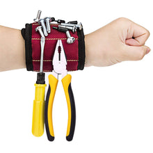 Cargar imagen en el visor de la galería, Magnetic Wristband 3 Rows Strong Magnets Adjustable Magnetic Wrist Band For Holding Screws,Nails,Drill Bits And Small Tools
