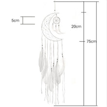 Cargar imagen en el visor de la galería, Moon Feather Dream Catcher Exquisite Handmade Moon Car Pendant Bedroom Dormitory Home Decoration dreamcatcher children room new
