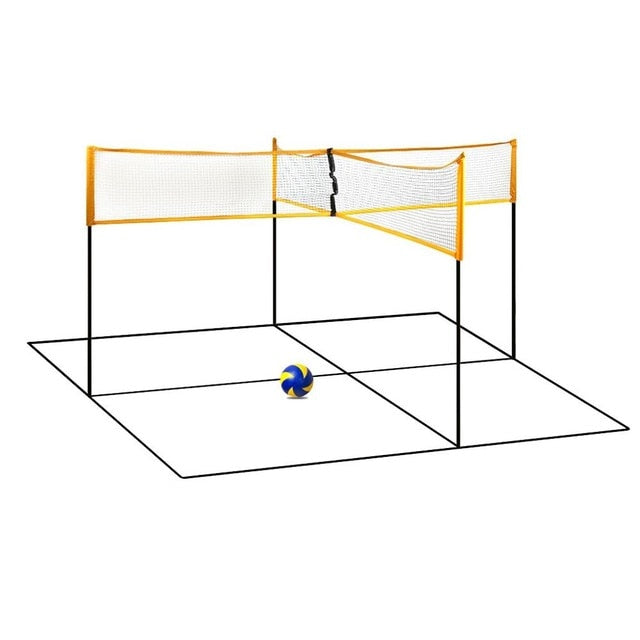 Portable Professional Outdoor Sand Grass Or Indoors Cross Volleyball Sports Volleyball NetQuickstart Tennis Badminton Square Net