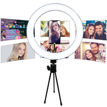 Cargar imagen en el visor de la galería, 10.2 Inch Ring Light with Stand - Rovtop LED Camera Selfie Light Ring for iPhone Tripod and Phone Holder for Video Photography
