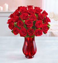 Cargar imagen en el visor de la galería, 1-800-Flowers Two Dozen Red Roses with Red Vase
