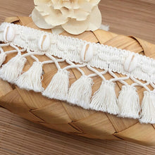 Cargar imagen en el visor de la galería, 4 Meters Meetee 6cm Beige Cotton Tassel Lace Trim Handmade Shell Decoration DIY Home textile Garment Sewing Materials Accessories
