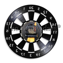 Cargar imagen en el visor de la galería, Game Room Dart Board Vinyl Record Wall Clock Modern Design Bar Pub Man Cave Wall Decor LED Night Lamp
