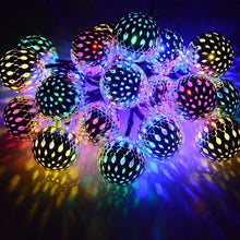 Load image into Gallery viewer, 2 mode 5m 20leds solar hollow ball decoration, christmas strings lights, holiday lighting
