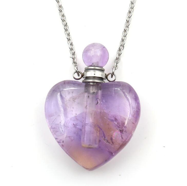 Heart-shaped Aromatherapy Essential Oil Bottle Necklace