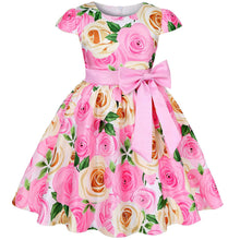 Cargar imagen en el visor de la galería, Baby Girls Dress Elegant Blooming Rose Flower Garden Cotton Christmas Princess Wedding Party Kids Dresses
