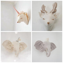 Cargar imagen en el visor de la galería, Handmade Animals Head Wall Hanging Decor Elephant Unicorn Heads
