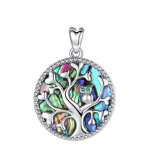 Cargar imagen en el visor de la galería, 925 Sterling Silver Tree of life Pendant Necklace Mother of Pearl wise owl Pendants fine Jewelry for women
