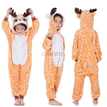 Load image into Gallery viewer, Kids hooded Pajamas Sleepwear  Animals Rainbow Unicorn
