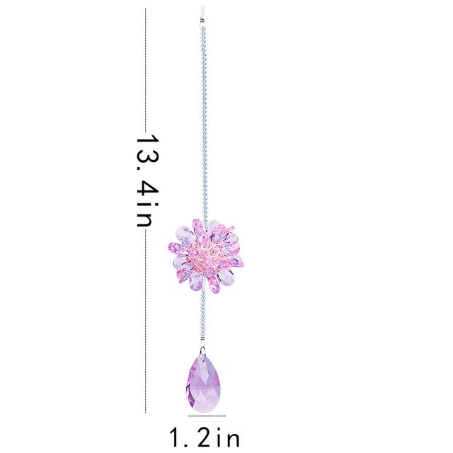 Lotus Crystal Faceted Pendant Window Suncatchers Glass Hanging Ornaments Home Wedding Decoration