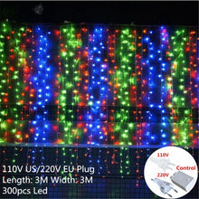 Load image into Gallery viewer, 220v /110v star LED Curtain String Lights Fairy Garland decoration
