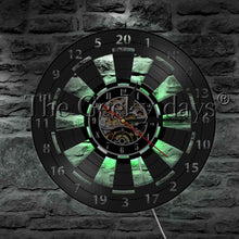 Cargar imagen en el visor de la galería, Game Room Dart Board Vinyl Record Wall Clock Modern Design Bar Pub Man Cave Wall Decor LED Night Lamp
