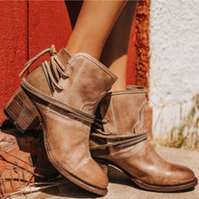 Cargar imagen en el visor de la galería, Ankle Boots Plus Retro Block Heel Buckle Strap Short boots woman shoes
