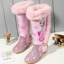 Cargar imagen en el visor de la galería, Frozen Princess Boots New Winter Girls Boots Children&#39;s Knee Boots Girls Pink Blue
