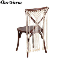 Cargar imagen en el visor de la galería, OurWarm Rustic Wedding Chair Back Macrame Wall Hanging Chair Back Cover Cloth Sashes Wedding Party Decoration
