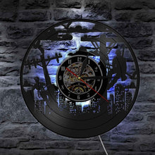 Cargar imagen en el visor de la galería, Power Lineman Silhouette Electrician Vinyl Record Wall Clock High Risky Electrical Utility Worker Night Light Lineworkers Gift
