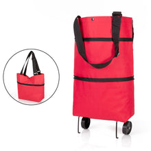 Load image into Gallery viewer, Folding Shopping Pull Cart Trolley Bag With Wheels Foldable Shopping Bags  Reusable Grocery Bags Food Organizer Vegetables Bag
