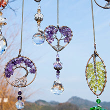 Cargar imagen en el visor de la galería, H&amp;D Natural Stones Tree of Life Sun Catcher Healing Crystals Drop Pendant Rainbow Maker Collection Decor for Home
