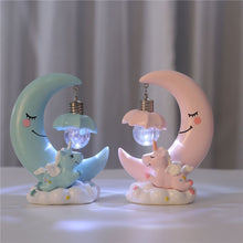 Cargar imagen en el visor de la galería, Moon Unicorn Night Lamp Bedroom Cute LED Night Lights Pink Desktop Decoration Resin Unicorn Lamp Bedroom Decoration Nightlight
