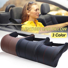 Cargar imagen en el visor de la galería, PU Leather Auto Car Neck Pillow Memory Foam Filling Neck Rest Seat Headrest Pillow For Car Gadget Auto Accessories
