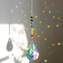 Load image into Gallery viewer, H&amp;D Chakra Crystal Suncatcher with 76mm AB Gourd Prism Drops Rainbow Maker Chain Hanging Window Ornament Home Garden Decor
