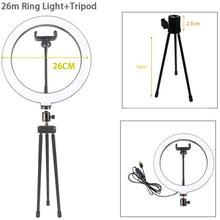 Load image into Gallery viewer, 10.2 Inch Ring Light with Stand - Rovtop LED Camera Selfie Light Ring for iPhone Tripod and Phone Holder for Video Photography
