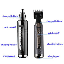 Load image into Gallery viewer, Kemei Electric Nose and Ear Trimmer 2 In 1 Face Care Hair Trimmer for Men Personal Care Tools Small Clipper with Cutting Guides
