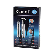 Load image into Gallery viewer, Kemei Electric Nose and Ear Trimmer 2 In 1 Face Care Hair Trimmer for Men Personal Care Tools Small Clipper with Cutting Guides
