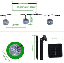 Load image into Gallery viewer, 2 mode 5m 20leds solar hollow ball decoration, christmas strings lights, holiday lighting
