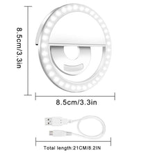 Cargar imagen en el visor de la galería, Selfie Light Ring, 2 Pack Led Circle Clip On Cell Phone Laptop Camera Led Light 3-Level 36 Led Adjustable Brightness Video Lig
