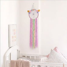 Load image into Gallery viewer, Feather Crafts Dream Catcher Unicorn Wind Chimes Handmade Dreamcatcher Net for Wall Hanging Car Home Decoration Birthday Gift
