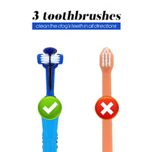 Load image into Gallery viewer, Dog Toothbrush Soft Pet Cat Toothbrush withThree Sided Dogs Rubber Tooth Brush Bad Breath Tartar Teeth Tool Pet Accessories
