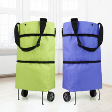 Load image into Gallery viewer, Folding Shopping Pull Cart Trolley Bag With Wheels Foldable Shopping Bags  Reusable Grocery Bags Food Organizer Vegetables Bag
