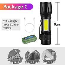 Cargar imagen en el visor de la galería, SHENYU Powerful Rechargeable Mini LED Flashlight USB Direct Charge Powerbank Cree T6 Torch Tactical 18650 Lantern Hiking Camping
