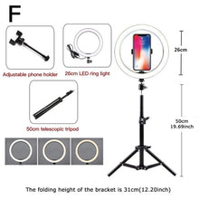 Cargar imagen en el visor de la galería, Photography Youtube LED Selfie Cold Warm Lighting Dimmable LED Ring Light Phone Video Light Lamp With Tripod Ring Fill Light
