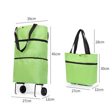 Load image into Gallery viewer, Folding Shopping Pull Cart Trolley Bag With Wheels Foldable Shopping Bags  Reusable Grocery Bags Food Organizer Vegetables Bag
