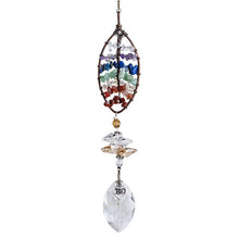 Cargar imagen en el visor de la galería, H&amp;D Natural Stones Tree of Life Sun Catcher Healing Crystals Drop Pendant Rainbow Maker Collection Decor for Home
