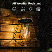 Cargar imagen en el visor de la galería, New 2Pcs Wrought Iron Retro Solar Lantern Hanging Light LED Yard Outdoor Patio Garden Lamp
