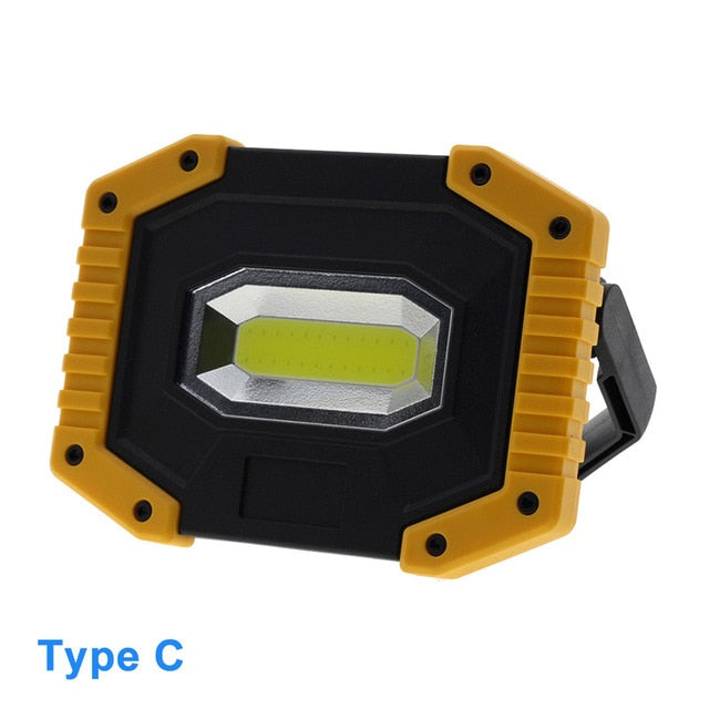 LED Portable Spotlight COB Flood Lights USB Rechargeable Flashlight Work Light Outdoor Portable Searchlight for Hunting Camping