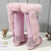 Cargar imagen en el visor de la galería, Frozen Princess Boots New Winter Girls Boots Children&#39;s Knee Boots Girls Pink Blue
