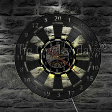 Load image into Gallery viewer, Game Room Dart Board Vinyl Record Wall Clock Modern Design Bar Pub Man Cave Wall Decor LED Night Lamp
