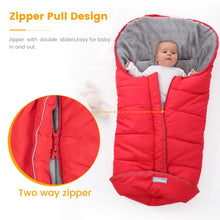 Cargar imagen en el visor de la galería, Snugly Cocoon Winter Baby Sleeping bag keeps baby warm and comfy while on the go
