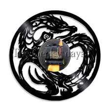 Cargar imagen en el visor de la galería, Dragon LED Lighting Wall Art Martial Art Dragon Wall Light with Clock Vinyl Light
