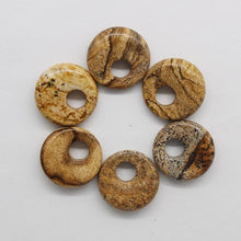 Cargar imagen en el visor de la galería, natural stone pendants donuts, 12/batch free, 18mm beads for jewelry making
