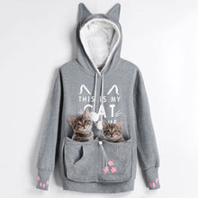 Load image into Gallery viewer, New Arrival Cat Lovers Hoodie Kangaroo Dog Pet Paw Emboridery Pullovers Cuddle Pouch Sweatshirt Pocket Animal Ear Hooded
