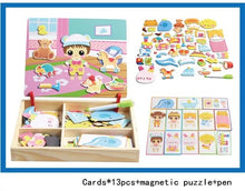 Cargar imagen en el visor de la galería, Magnetic Imagination Puzzle Toy Wooden Box- Preschool Education Toys
