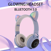 Cargar imagen en el visor de la galería, Bluetooth 5.0 Headset Cat Ear Wireless LED Light Mobile Phone Stereo Headset for PC
