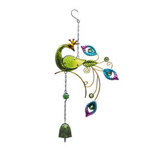 Cargar imagen en el visor de la galería, Creative Peacock Wind Chimes Window Balcony Yard Home Garden Wall Hanging Bells Ornament Sun atcher
